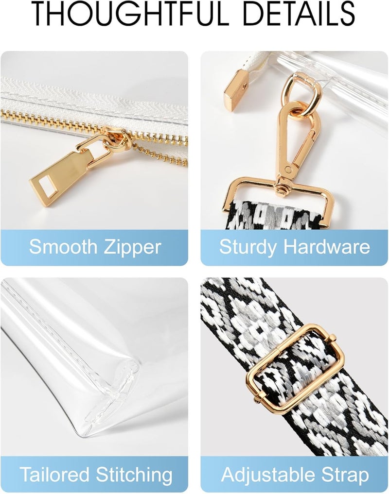 Vosturdy Store Clear Purse for Women, Small Clear Bag for Stadium Events, Crossbody Handbag for Concert, Party, Sport Fans - Image 4